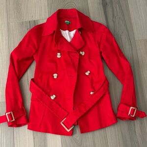 United Colors of Benetton Red Short Trench Coat